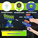 GMAOPHY Shooting Games Toy Gift for Age 5, 6, 7, 8, 9, 10+ Years Old Kids, Glow in The Dark Boy Toy Floating Ball Targets with Foam Dart Toy Blaster, 10 Balls 5 Targets