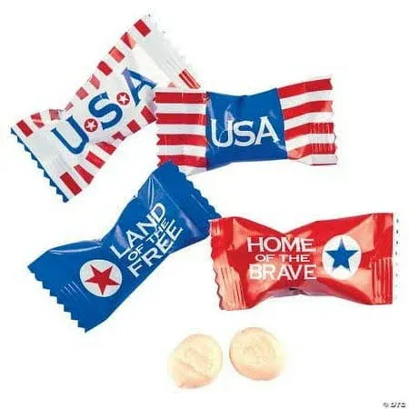 Patriotic USA Sweet Creams 108 Individually wrapped pieces Fourth of July Candy