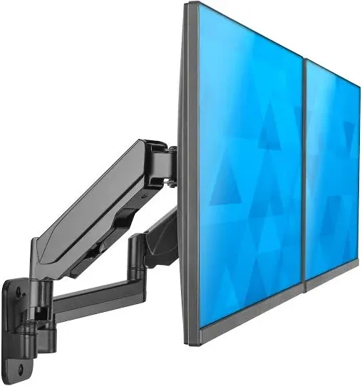 Dual monitor Black heavy duty wall mount