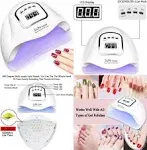 UV LED Nail Lamp 150W, Professional Nail Dryer Gel Polish Light, UV Nail Light with 4 Timer Setting, Nail Polish Curing Gel LED Dryer, Professional Nail Art Tools with Automatic Sensor