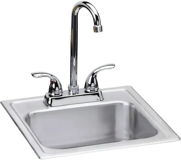 DSEP1515C Dayton Single Bowl Drop-In Stainless Steel Bar Sink + Faucet Kit