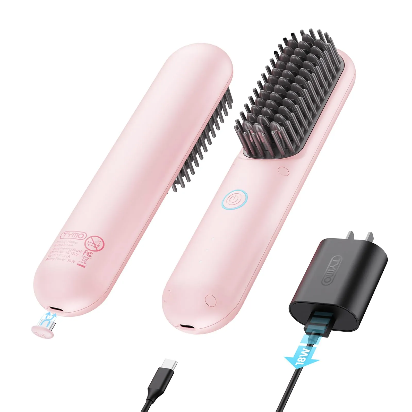 TYMO Cordless Hair Straightener Brush