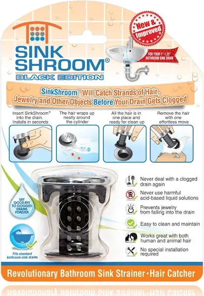 SinkShroom Revolutionary Bathroom Sink Drain Protector Hair Catcher