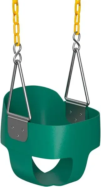 Jungle Gym Kingdom Toddler Swing - Heavy Duty, High Back, Full Bucket Baby Sw...