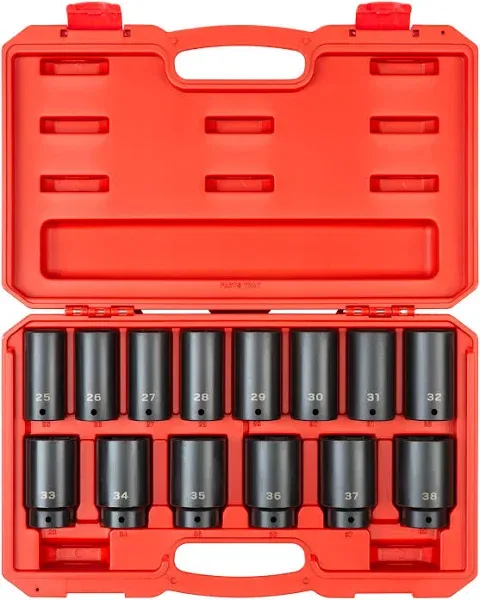 Tekton 1/2 Inch Drive Deep 6-Point Impact Socket Set