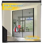 Upgraded 72 x 80-Inch Magnetic Screen Door for 72W x 80L, Black-Fibergla<wbr/>ss 