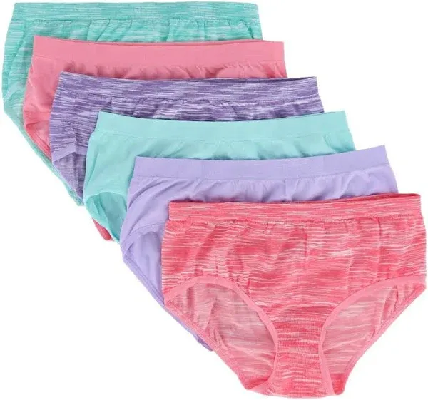 Fruit of the Loom Girl's Seamless Classic Briefs Assorted (6 Pack)