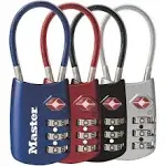 Master Lock No. 4688D TSA-Accepted Luggage Combination Padlock 2"W Assorted Colors Price Each - Pkg Qty 4