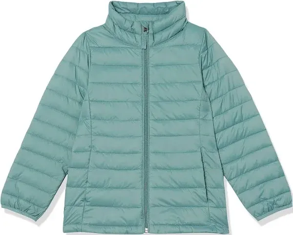 Toddlers' Amazon Essentials Girls Essentials Lightweight Water-Resistant Packable Mock Puffer Jacket