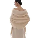 RIIQIICHY Winter Scarf for Women Beige Pashmina Shawls Wraps for Evening Dresses Large Warm Soft Scarves