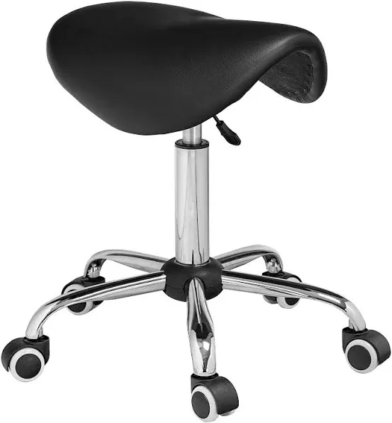 Saddle Rolling Chair Adjustable Hydraulic Stool with Wheels