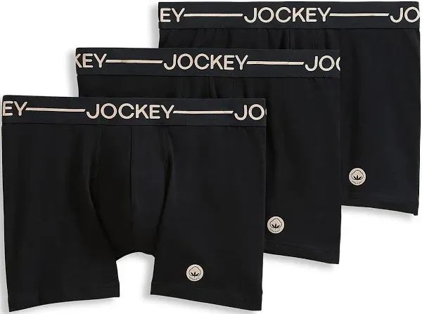 Jockey Men's Organic Cotton Stretch 4" Trunk Underwear 3-Pack