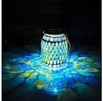 GUANFU Mosaic Solar Lanterns Outdoor Hanging Lights