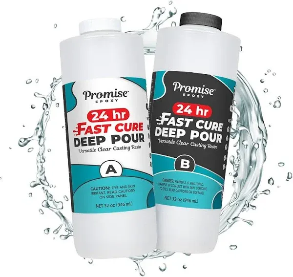 Promise Epoxy Fast Cure Deep Pour Resin - Crystal Clear Water and UV Resistan...