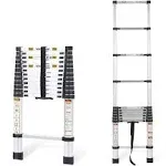 Telescopic Ladder, 12.5ft RIKADE Aluminum Telescoping Ladder with Non-Slip Feet, Portable Extension Ladder for Household and Outdoor Working,330lb