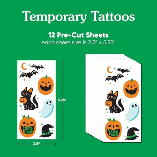 Jack-O'-Lantern Halloween Temporary Tattoos - 72 Ct