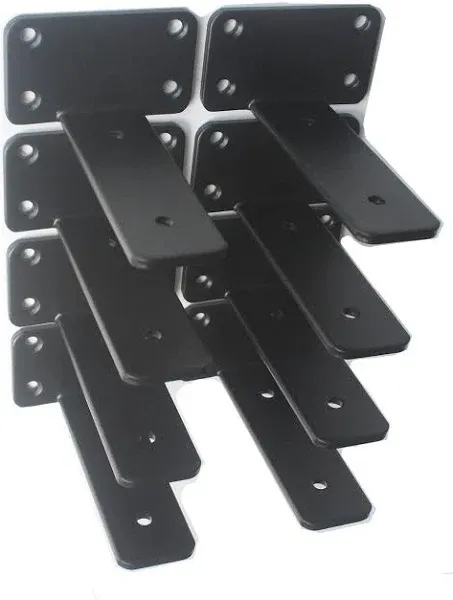 4 Pack - L 6&#034; X H 4&#034; X W1.5&#034;, 5Mm Thick Black L Shelf Bracket, Iron Shelf 