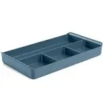 Poppin Drawer Organizer - Filing Drawer Organizer with 4 Compartments, File Cabinet Organizer fits Stow File Drawers, Sturdy Plastic, Multiple Colors Available (Slate Blue)