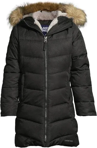 Lands' End Girls' Fleece-Lined Down Alternative ThermoPlume Coat