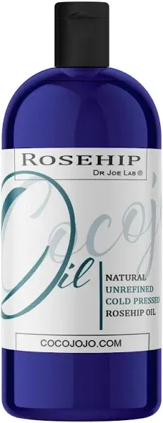 Dr Joe Lab Rosehip Oil - 16 oz - 100% Pure Unrefined Cold Pressed All Natural Non GMO Extra Virgin Rosehip Seed Carrier Oil - for Hair Skin Face Body