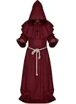 LHJ Friar Medieval Hooded Monk Renaissance Priest Robe Costume Cosplay