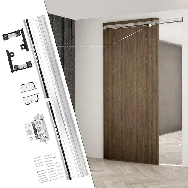 36-48&#034; Heavy Duty Hidden Sliding Barn Door Hardware and Track, Floating Door ...