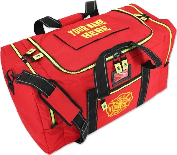 Lightning X Value Firefighter Turnout Gear Bag w/Maltese Cross and Custom Embroidered Name - RED