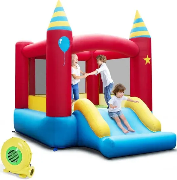 Inflatable Kids Bounce Castle Garden Toddler Jumping Sliding House W/480W Blower