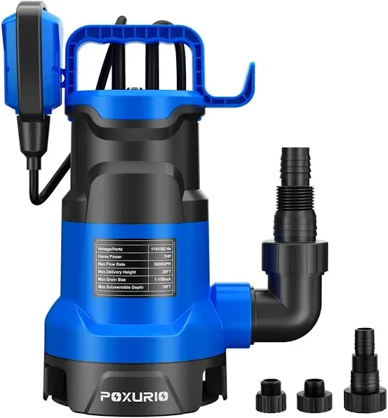 Poxurio 1hp Sump Pump 5000gph Sump Pump