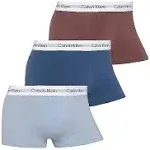 Mens Calvin Klein Cotton Stretch Low Rise Trunks 3 Pack - Blue