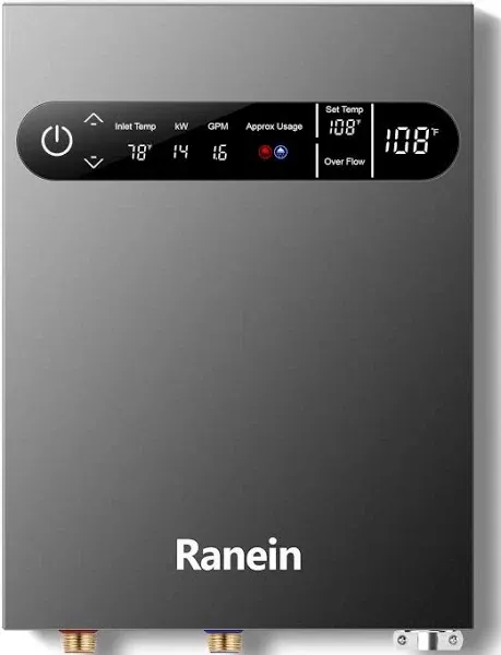 Ranein 14kW Tankless Electric Water Heater,on Demand Instant Endless Water Heater