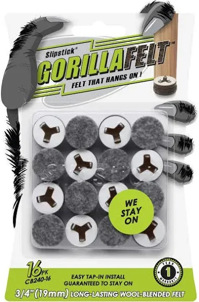 Slipstick GorillaFelt Tap-On Furniture Pads