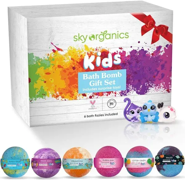 Sky Organics - Kids Bath Bomb Gift Set, Bombs with 6 Count (Pack of 1) 