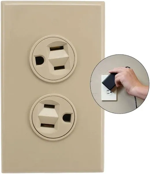 360 Electrical 36011-V Rotaing Duplex Outlet, Ivory, 15 Amp