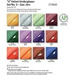 Amaco Velvet Underglaze Set 3, Assorted Colors, Set of 12