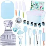 Joytown Kids Cooking and Baking Set with Storage Case – Real Cooking Supplies wi