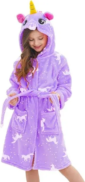 Doctor Unicorn Soft Unicorn Hooded Bathrobe Sleepwear - Unicorn Gifts for Girls