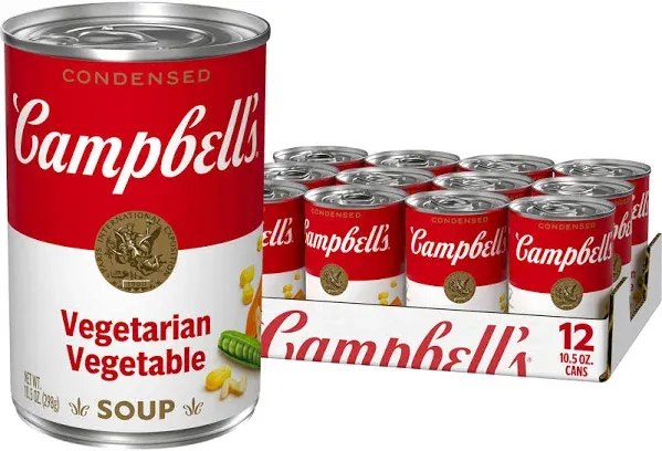 Campbell's Condensed Vegetarian Vegetable Soup, 10.5 oz Can (12 Pack)