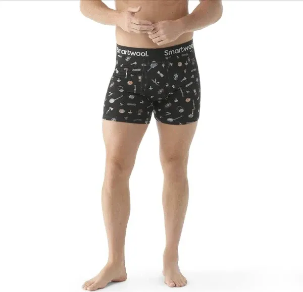 Smartwool Men&#039;s Merino Print Boxer Brief in Dune Blurred Camo Print Sz 2X-Large