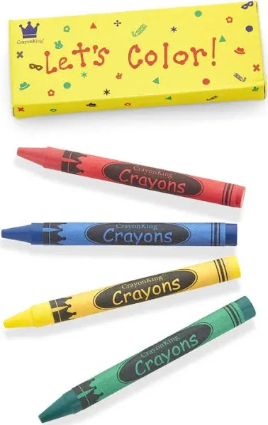 CrayonKing 600 Bulk Crayons (150 Sets of 4-Packs in A Box) Restaurants, Party Favors, Birthdays, School Teachers & Kids Coloring Non-Toxic Crayons