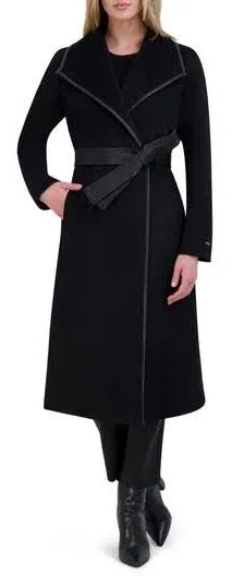 Tahari Women's Wool Blend Belted Wrap Coat