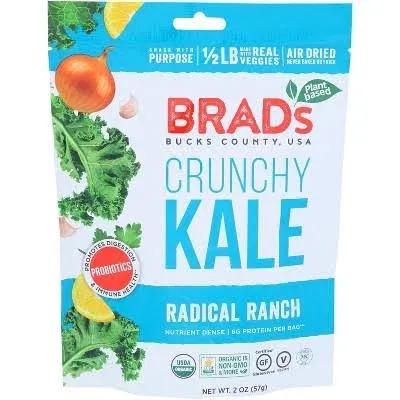 Brad's Plant-Based Foods Crunchy Kale 2 oz (Pack of 12)