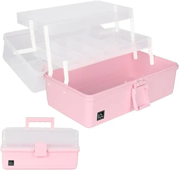 Hair Accessories Organizer 13-Inch Art Supply Bin Sewing Box 3-Layers Craft Stor