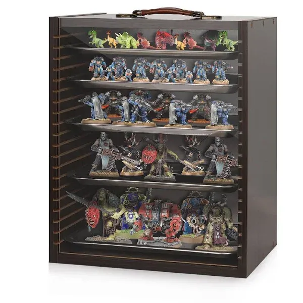 Miniature Display Case Display Cases for Collectibles Miniatures Storage Case Display Shelves Shelf for Collectibles for Mini Action Figures Valuable Collectibles or Crystal Stone (Black)