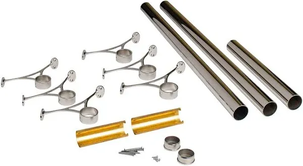 Outwater Bar Foot Rail Kit Complete Undercounter Mount Hardware and Tubing