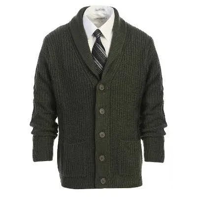 Gioberti Mens Heavy Weight Shawl Collar Knitted Regular Fit Cardigan