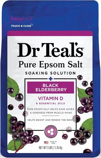 Dr Teal&#039;s Salt Soak with Pure Epsom Salt Elderberry 3 lbs