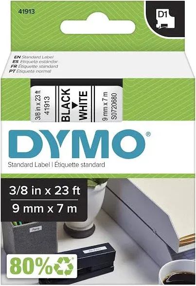 Dymo Black On White Label Tape