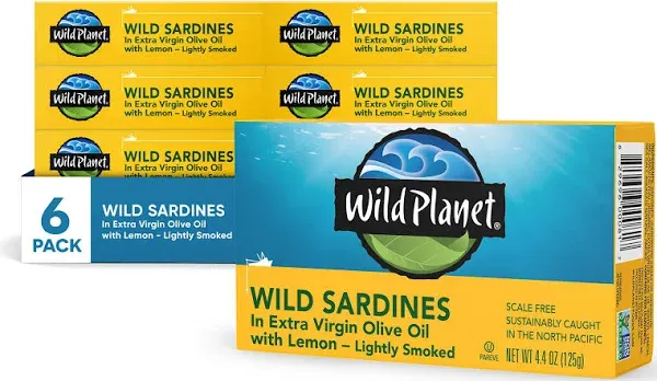 Wild Planet Sardines in Extra Virgin Olive Oil With Lemon