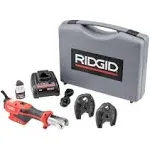 RIDGID RP 115 Mini Cordless Press Tool Kit with 1/2&#034; - 3/4&#034; ProPress Jaws - Red